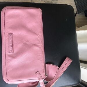 Elegant Pink Leather Wristlet